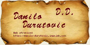 Danilo Durutović vizit kartica